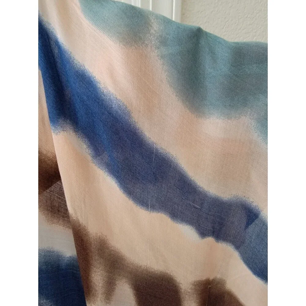 Striped Open Front Kimono Cardigan By Quagga Green Label In Lenzing Modal - Picture 2 of 6